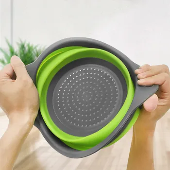 Bucătărie Strecurătoare 2019 Pliabil Din Silicon Strecurătoare De Fructe Și Legume De Spălare Coș Filtru Instrument De Bucatarie Colador Passoire Vergiet