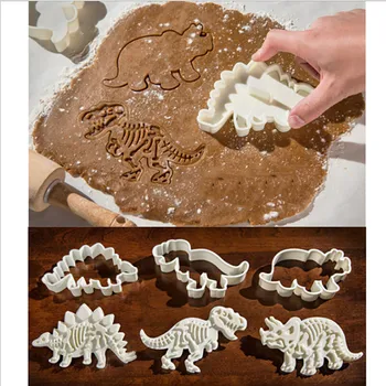 Bucătărie Tort Amuzant Instrument 3 BUC /set Dinozaur Forma Cookie-Cutter Mucegai Biscuit 3D Bicarbonat de Mucegai Tort Fondant instrumente de Decorare
