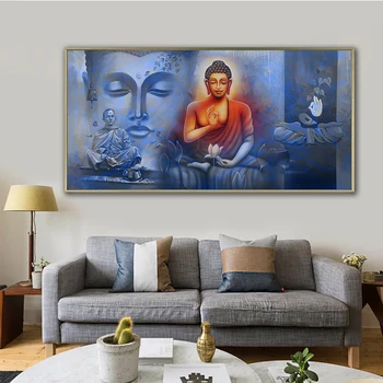 Buddha perete tipărite pictura arta de decorare camera de zi poze panza pictura dropshipping decor acasă
