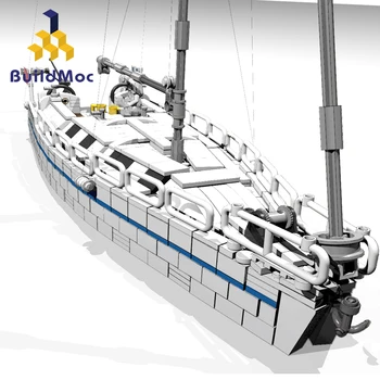 Buildmoc Barca Barca Barca de Pescuit Oraș Mare Vehicule Lepinng Cărămizi, Blocuri Model de jucării pentru Copii Copii Cadou