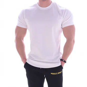 Bumbac Barbati Tricou cu Maneci Scurte T-Shirt, O-Neck Slim Culoare Solidă Jumătate cu Mâneci Tricou 2019 BRZK