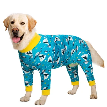Bumbac câine mare haine pijamale medii și mari, haine de câine salopeta cu patru picioare haine/full cover/haine de câine