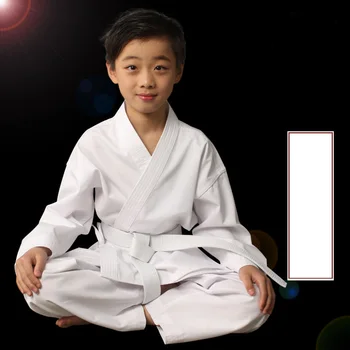 Bumbac negru Karate Uniformă copil adultBreathable de Taekwondo WTF de kick box, MMA arte Martiale de formare haine