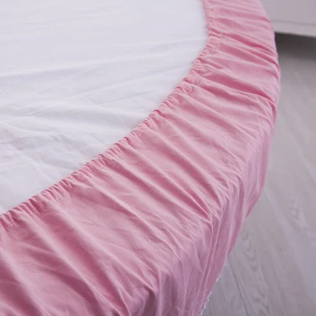 Bumbac pur rotund montate foaie de stil european roz cearceaf pentru saltea pat rotund acasă lenjerie de pat foaie cu diametrul de 200/220 cm #sw