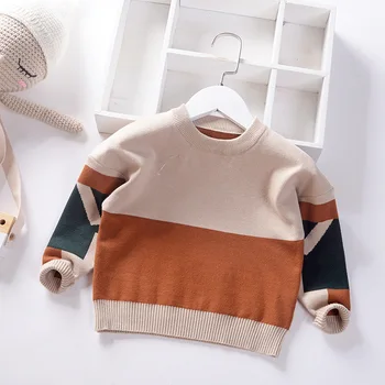 Bumbac îmbinat culoare băieți pulovere calde copii de iarna tricotate purta pulover elegant de îmbrăcăminte pentru copii toamna iarna