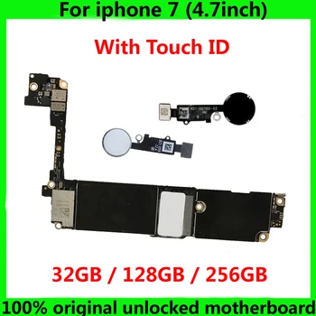 Bune de lucru placa de baza pentru iphone 7 cu / FARA Touch ID-ul original, placa de baza cu sistem IOS 32GB de 128GB, 256GB Complet deblocat