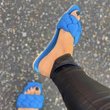 Burete Țese Casual în aer liber Falt Papuci de Vara pentru Femei de Moda All-meci Sandal Ladies Home Papuci de sex Feminin Rece Flops
