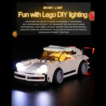 Buton Baterie de Iluminat cu LED Kit for Speed Champions 1974 Porsche 911 Turbo 3.0 75895 (LED Incluse Numai, Nu Kit)-Clasic