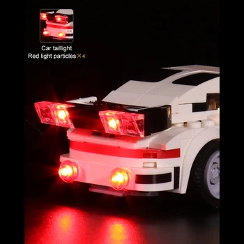 Buton Baterie de Iluminat cu LED Kit for Speed Champions 1974 Porsche 911 Turbo 3.0 75895 (LED Incluse Numai, Nu Kit)-Clasic
