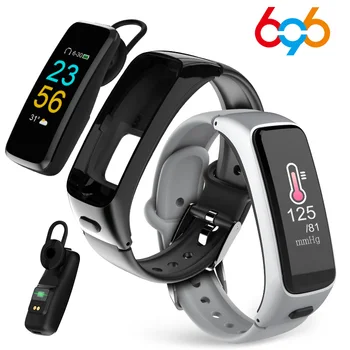 BY51 2 in 1 Passometer Heart Rate Monitor de Presiune sanguina Combo Brățară Inteligent Bluetooth setul cu Cască căști de Fitness Tracker Ceas