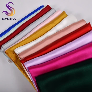 [BYSIFA] Nou Solid de Culoare Eșarfă de Mătase Șal Doamnelor Moda de Lux, Pur de Mătase Eșarfe Lungi de Vară pe Plajă Șal de Acoperire-up-uri de Brand