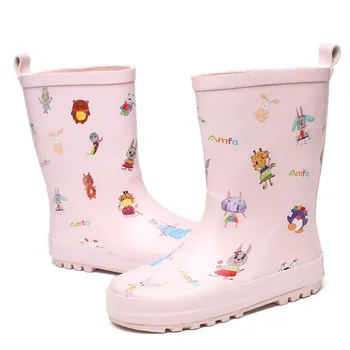 Băiatul Fete Cizme de Ploaie Copii Camuflaj Impermeabil Pantofi de Desene animate Imprimate de Moda pentru Copii Cizme de Cauciuc Non-alunecare Pantofi de Apa Copii