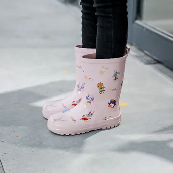 Băiatul Fete Cizme de Ploaie Copii Camuflaj Impermeabil Pantofi de Desene animate Imprimate de Moda pentru Copii Cizme de Cauciuc Non-alunecare Pantofi de Apa Copii