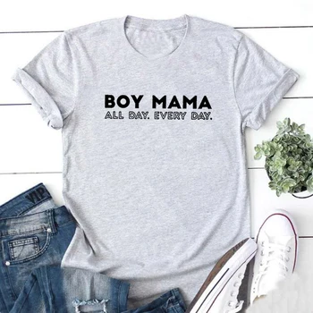 Băiatul Mama Amuzant Tricou Femei, tricou de Vara cu Maneci Scurte Moda Tricou Femei O-gât Camiseta Mujer Alb Tricou Femme de Sus
