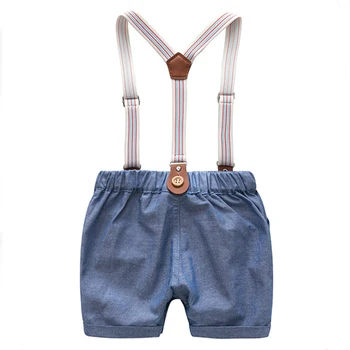 Băiețelul Haine De Vară Domn Costume Nou Partid Rochie De Bumbac Moale Solid Rmper + Curea Pantaloni Infant Toddler Set