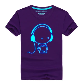 Băieți Fete Luminos Mâneci Scurte T-Shirt pentru Copii Tricou Hip hop Punk Rock Tricou Fetita Topuri Copii Teuri 3-15 Ani
