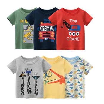 Băieți și Fete Desene animate T-shirt Copii Dinozaur Print T Camasa pentru Baieti Copii de Vara cu Maneci Scurte T-shirt Bumbac Topuri Haine