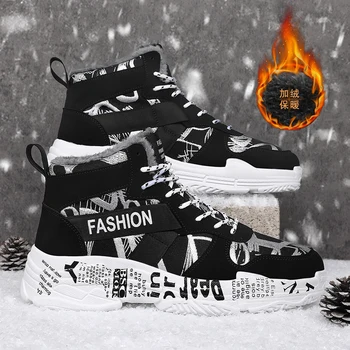 Bărbați Adidași de Moda Iarna Zapada Ghete Barbati Casual Pantofi Noi Unisex în aer liber, Plus Pantofi de catifea Bărbați Vulcaniza Mare Sus pantofi Pantofi