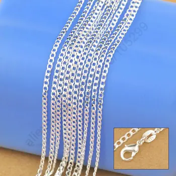 Bărbați Bijuterii Reale Argint 925 Bijuterii Coliere Lanțuri de Bordură Pentru Pandantiv cu lanț Extensibil Cu Cleme 16-30