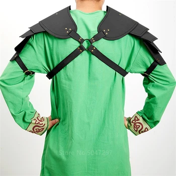 Bărbați Costum Medieval Armuri Cosplay Accesoriu Vintage Gotic Războinic Cavaler de Umăr din Piele PU Cablajului Corpului Piept de Centură