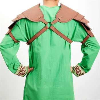 Bărbați Costum Medieval Armuri Cosplay Accesoriu Vintage Gotic Războinic Cavaler de Umăr din Piele PU Cablajului Corpului Piept de Centură