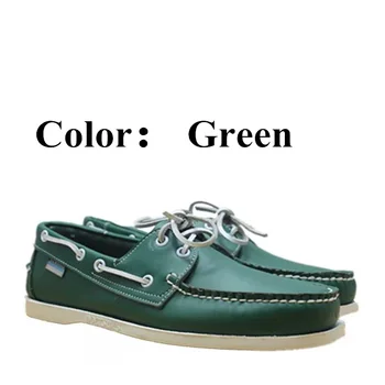 Bărbați Femei Din Piele Docksides Casual Pantofi Cu Barca,Designer De Brand Plat Mocasini Pentru Barbati Femme Verde X143