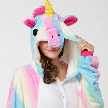 Bărbați-femei haine de acasă siamezi pijamale unicorn licorne haine desene animate panda drăguț unicorn Tigger-o bucată de pijamale unicornio