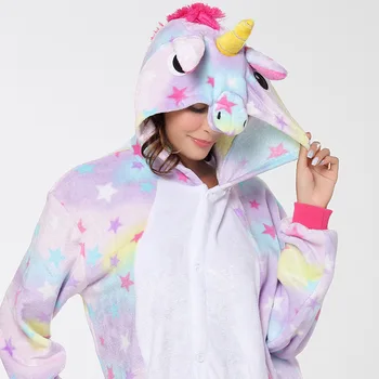 Bărbați-femei haine de acasă siamezi pijamale unicorn licorne haine desene animate panda drăguț unicorn Tigger-o bucată de pijamale unicornio