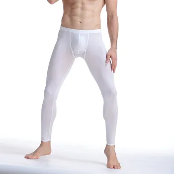 Bărbați, izmene Lenjerie de corp Termice Bottoms mens pantaloni cald elastic subțire de Gheață de mătase moda sexy lenjerie de corp strans legging lung Johns