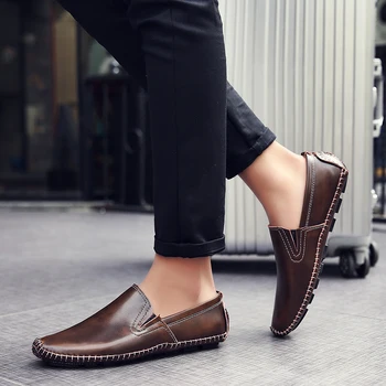 Bărbați Mocasini Pantofi de Designer de Înaltă Calitate din Piele Pantofi Casual Slip-on Comfy Soft Retro Cusut de Mână de Moda de Conducere Pantofi