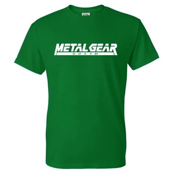Bărbați Moda jocuri Electronice Metal Gear logo-ul de Imprimare Model cu Maneci Scurte Drepte Tricou Tricou O-Gat Maneci Scurte Tricou de Bumbac