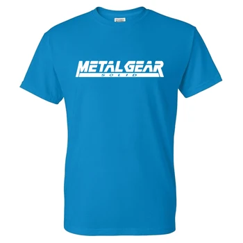 Bărbați Moda jocuri Electronice Metal Gear logo-ul de Imprimare Model cu Maneci Scurte Drepte Tricou Tricou O-Gat Maneci Scurte Tricou de Bumbac