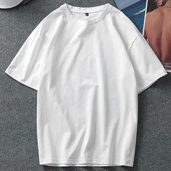Bărbați Mânecă Scurtă T-shirt-uri de Mari Dimensiuni 4XL Solid Colorat Simplu Ins Mens Supradimensionat Toate-meci la Modă Respirabil Liber Chic Ulzzang