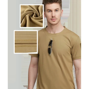 Bărbați Tactice T-shirt Militar Solid de Culoare cu uscare Rapida, Respirabil, rezistent la Uzura Liber de Bumbac cu mânecă Scurtă Soldat al Armatei Tricou
