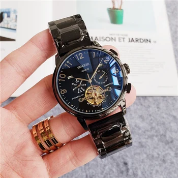 Bărbați Tourbillon Automat Mechanical Ceas de mână clasic Simplu design de Brand de Lux de înlocuire ceas din oțel watchband ceas cadou