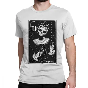 Bărbați Împărăteasa Carte de Tarot Skull T Shirt Schelet de Groază Întunecată Goth Bumbac Topuri cu Maneci Scurte Tricou Tricou Imprimat