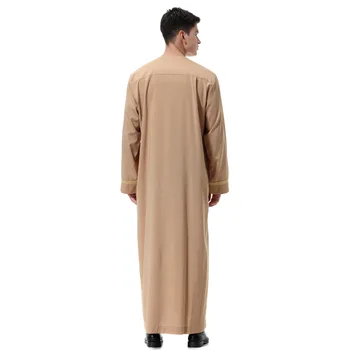 Bărbații Musulmani Haine abaya Culoare Pură Jubba Echipa Maneca Lunga Stand Guler Robe Dubai rochie de Oameni Caftan Halat de Islam Îmbrăcăminte MSL04