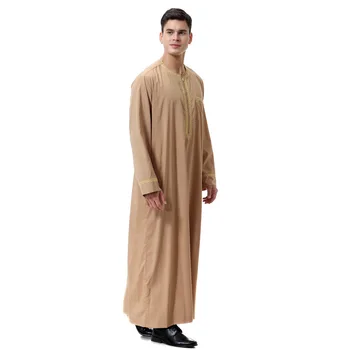 Bărbații Musulmani Haine abaya Culoare Pură Jubba Echipa Maneca Lunga Stand Guler Robe Dubai rochie de Oameni Caftan Halat de Islam Îmbrăcăminte MSL04
