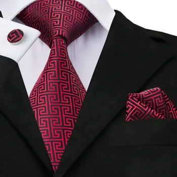 C-554 Nou Stil pentru Bărbați Matase Cravata Cravata Batista Butoni Seturi Bun aspect Formal Cravata de Afaceri pentru Petrecerea de Nunta
