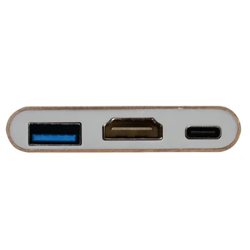 C USB HUB la HDMI Adaptor pentru Macbook Pro/Air 3-în-1 Hub USB de Tip C Hub pentru 4K HDMI USB 3.0 Port USB-C Putere Livra
