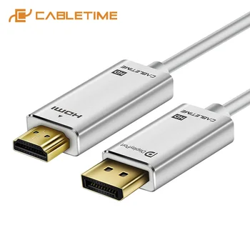 CABLETIME DisplayPort La HDMI Cablu 1080P 60hz DP La HDMI M/M 1m 1.8 m 3m Pre DisplayPort 1.2 pentru HDTV Proiector Laptop PC C084