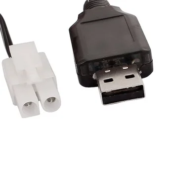 Cablu de carga USB para coche RC 9.6 V 200mA 0,50 M, Negru