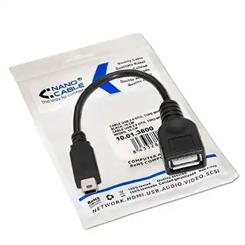 Cablu USB 2.0 otg mini B/M-A/H 0,15 M Negru