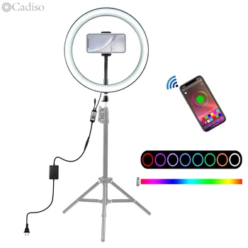 Cadiso Fotografie Estompat LED-uri RGB Selfie Studio Foto Inel de Lumină Lampă pentru Telefon Machiaj pentru Foto Video de pe YouTube