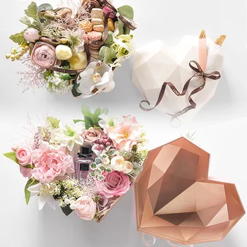 Cadou De Ziua De Diamant În Formă De Inimă Flori Cutie Cutie Cadou In Forma De Inima Container Ambalaj Petrecere De Nunta Caz Cadou Cutie De Ambalare