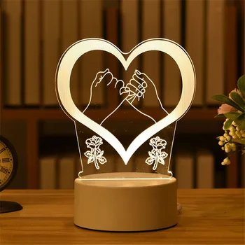 Cadou de Ziua îndrăgostiților Dragoste 3D Lampa Acrilice LED Lumina de Noapte Urs Valentine Cadou Rose Urs Cadou de Paște Decor pentru Prietena