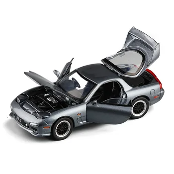 Cadou rafinat 1:32 Mazda RX7 masina sport din aliaj, model,simulare usa metalica sunet și lumină model, jucării pentru copii,transport gratuit