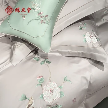 Caiyitang regina king size moale pata ca set de lenjerie de pat de flori dormitor pat bumbac foaie de lux stil concis pat pernă