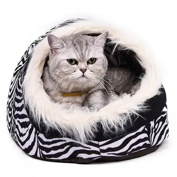 Cald Confortabil Animal de casă Pat Câine și Pisică Paturi Casa Sac de Dormit de Iarna Portabile de Interior Cuib de Pui Cortul cu Pernă Detașabilă Pliabil