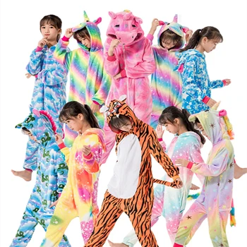 Cald Fete de Iarna Baieti Pijamale copii de craciun Kigurumi Pijamale Unicorn Desene animate Anime Pijamas Onesies Copii Pijamale, haine